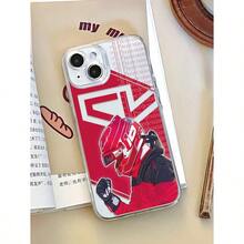 Funda de celular  Fashionable Racing Car Pattern Full Coverage Transparent Anti-Fingerprint  Soft Phone Case Compatible for  11,12,13,14,15,16,17,MINI,PLUS,PRO,PROMAX,16E,X,XS,XR,XSMAX,AIR - transparente - Ver 2