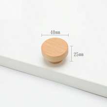 2pcs Wooden Single Hole Drawer Pull Handle, Round Head Wooden Cabinet/Wardrobe/Kids Room Door Knob - Beech Walnut - View 10