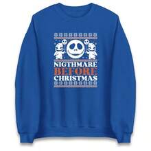 Nightmare Before Christmas Jumper Funny Spooky Halloween Xmas Gift Sweatshirt RMWG - màu đen - Xem 7