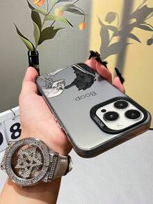 Halloween Gothic Skeleton  Black Cat Print Phone Case For IPhone 17 16 15 14 13 12 11 X XS 7 8 - TPU IMD Case With Colorful Laser Backboard, Cool  Protective Cover For Teens Adults, Co - 紫色 - 查看 5