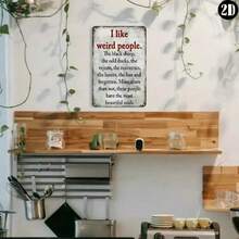 CIF BUY Weird People Metal Sign Vintage Tin Wall Decor, Rustic Retro Home Bar Cafe Art, Lightweight Aluminum With Pre-Drilled Holes For - 彩色 - 查看 7