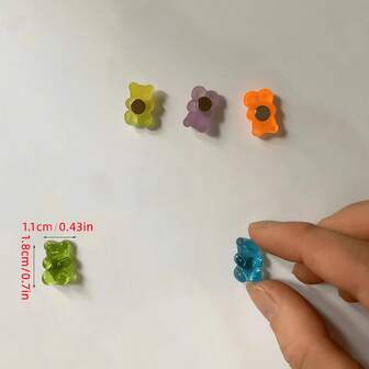 10/20pcs Cute Cartoon Bear Fridge Magnets, Magnetic Backing, Decor For Refrigerator, Kitchen, Great Gift For Female Friends