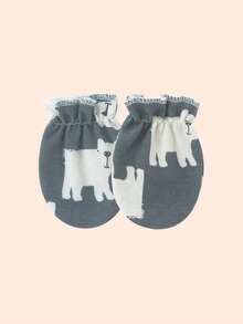 3Pairs Newborn Scratch Mittens (0-6 Months) -Soft Stay-On Baby Gloves, Cute Patterned Infant Hand Protection, No-Scratch Face & Sleep Mitts For Boys & Girls - 3pairs - View 5