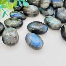 1 Piece/3 Pieces Natural Stretchite Small Carving Blue Glow Stone Polished Crystal Blue Light Reflective Stone Holiday Gift Crafts Collectibles Christmas Gift - Multicolor - View 10