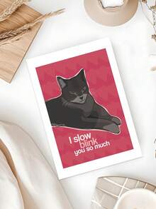1PC Funny & Creative Cat Valentine's Day Card (With Envelope) - Cat Lover Exclusive, Cute Gift Card For Valentine's Day/Anniversary - Multicolor - View 5