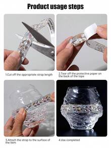 Self-Adhesive Crystal Sequin Tape - Glass Rhinestone Strips, For DIY Clothing, Hats, Bags And Craft Decorations, Shiny Crystal Sticker Rolls, Clothing Decoration Rhinestone Trim