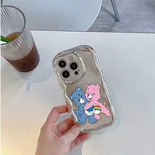 Funda para teléfono de Ositos Cariñositos con Abrazos Traviesos, compatible con teléfonos :  17,  16 Pro Max,  15 Pro Max,  13 y  12. Fabricada en TPU, ofrece protección contra golpes y caídas. Perfecta para regalar alegría a familiares, amigos, parejas y ocasiones especiales como Navidad o cumpleaños. - Plateado - Ver 5