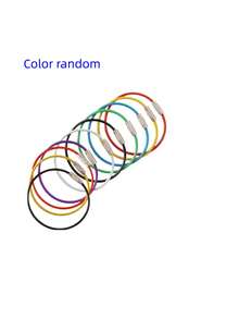 Chaveiro redondo de metal em aço inoxidável (1/10 unidades) - Argola grande de 15 cm, multicolorida (preto, vermelho, amarelo, verde, azul, roxo, prata), ideal para etiquetas de bagagem, chaveiros, utensílios de cozinha, porta-chaves, material para confecção de bijuterias, chaveiro prático | Chaveiro colorido | Argola, chaveiro circular expansível, ideal para etiquetas de bagagem e crachás de identificação. - Multicolorido - Ver 9