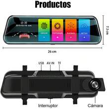 Genérico DashCam para Auto, Camara para Carro, 1080P Cámara Frontal para Automovil, Vista Interna Delantera Trasera, Pantalla de 10 Inch - 1 - Ver 2