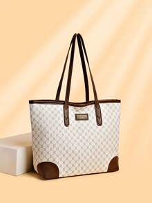 3pcs/Set Fashionable High-Quality Large Capacity Women's Tote Bag Set - White - View 3