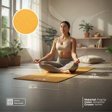 MUUK FITNESS 1 pieza Tapete de yoga antideslizante de 150x60 cm con 4 mm de grosor, tapete ligero y portátil para ejercicios de yoga, pilates, estiramientos y fitness, esterilla cómoda y estable para entrenar en casa, estudio o al aire libre - Amarillo - Ver 5