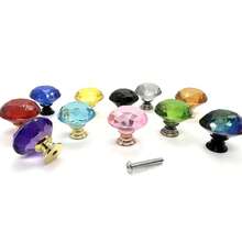 30mm Smooth Round Glass Cabinet Door Knobs/Pulls, Colorful Drawer Handles Suitable For Home, Cabinet, Drawers And Dresser, With Screws - Multicolor - View 1