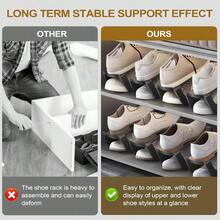 Shoe Space Saver, Shoe Stacking Organizer, Stackable Double - Layer Non - Slip Holder with Adjustable Design, Storage Solution Entryway Racks, Door Closets, Garage Shelves - atributo único - Ver 6