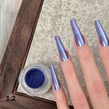 1 件装全息铬粉，闪亮亮片美甲粉，配双头眼影刷，适合美甲装饰