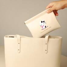 1pc Automatic Closure Portable Data Cable Organizer Bag, Suitable For Earphones, Chargers, Power Banks, Cosmetics Samples, Mini Pouch - Multicolor - View 5