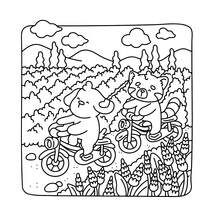40-Page Coloring Book "Wonderful Places: Cozy Travel" - 205gsm Thick Opaque Paper | Imaginative Global Destination Scenes (Cute Dogs & Bears On Skateboards Adventure At Iconic Landmarks) | Bold Outlines, Easy To Color, Ideal For Adult & Teen Leisure, Travel Theme Relaxation And Gatherings With Friends, Suitable For Stationery, School Supplies, Great Gift For Girls, Valentine's Day, New Year