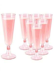 10pcs 5.5oz Reusable Plastic Gold Glitter Champagne Glasses, Wedding Cups, Party Cups, Beverage Cups (Champagne Flutes, Wine Glasses, Plastic Cups, Birthday Cups) - Multiple Colors/random Styles - View 23