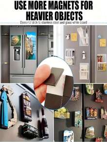 150/120/96/60/30片装可裁剪磁性背胶片（每片尺寸20 x 20毫米/40 x 40毫米），DIY磁性背胶片，适用于冰箱装饰、照片粘贴、生日礼物、艺术创作、毕业礼物、照片和模具收纳，易撕易贴，也适用于建筑、科学、工艺、办公、教室、白板、卡片、图片、海报等。家居装饰用品、房间装饰用品、厨房用品、浴室用品、旅行必备品、户外花园装饰用品、学习用品。 - 彩色 - 查看 3