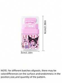 Sanrio 1个酷洛米图案Hello Kitty滚轮橡皮擦学生文具My Melody肉桂狗变色可爱创意橡皮擦返校学习用品（款式随机）（部分零件可能随机） - 彩色 - 查看 2