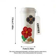 1pc 530ml Vacuum Insulated Water Bottle, 8 Different Stylish Designs. Modern, Charming And Cute Patterns Including Girl In Purple Dress, Purple Butterfly, Silhouette, Cat, Rabbit, Dog, Cat Person And Pink Fabric. Suitable For Festivals, Personalized Occasions, Outdoor Sports, Camping, Walking, Playing Sports, And Home/Office Use. - Multicolor - View 9