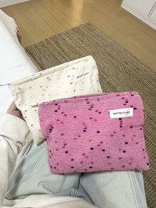 MEYOU FAIRY Makeup Bag, Portable Hand-Held Bag, Storage Bag, Toiletry Bag, Large Capacity Makeup Bag, Cosmetics Storage Tissue Storage, Essential Travel Bag, Storage Bag, Women's And Girls' Sanitary Napkin Storage Bag, Student Pencil Case, Inner Bag, Zip Cord Hand-Held Storage Bag, With Zipper - Multicolor - View 2