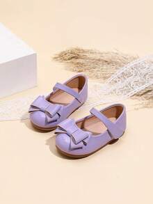 Cute Bowknot Flat Comfortable Baby Shoes For Girls, Autumn/Winter - Purple - View 3
