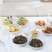 Multi-Layer Stackable Fruit Plate, Living Room Snack Storage Box, Candy Dish, Modern Creative Plastic Coffee Table Household Dried Fruit Tray Fruit Basket - Clear - View 4