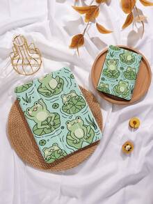 夏季青蛙图案平板电脑保护套，兼容 iPad 9.7/10.2/10.5/10.9/12.9/Pro 11（第十代），兼容三星 Galaxy Tab S6 Lite 10.4 英寸，兼容 Kindle Paperwhite（第十二代，2024 年发布），Kindle（第十一代，2022 年发布），Kobo Clara Colour，柔软防摔保护，智能支架/自动唤醒/睡眠功能 - 彩色 - 查看 5