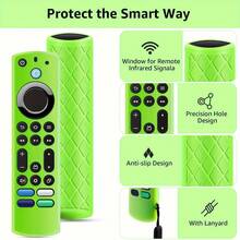 1pc Glow-In-The-Dark Silicone Remote Case For 2023 Fire TV Stick 4K Max 2nd/Fir TV Omni Series/FireTV 4-Series Remote,/Insignia Fire TV 6.2Inch Remote Cover With Lanyard - Multicolor - View 5