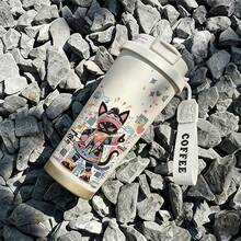 1PC530ml, Eight Different Styles Of Insulated Cups. Full Of Modernity, Personalization, And Cuteness. There Are Girls In Purple Dresses, Purple Butterflies, Flying Contours, Cats, Rabbits, Dogs, Cat People, And Pink Cloth Patterns. Many Different Styles, Suitable For Holidays And Personalization. Suitable For Outdoor Sports Carrying, Camping, Walking, Playing Ball, As Well As Home And Office Use. - Multicolor - View 13