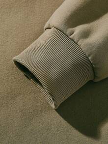 男士纯色半拉链卫衣，基础款套头卫衣 - 棕色 - 查看 5