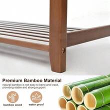 Zapatero para entrada de puerta delantera, banco de entrada de 28 pulgadas con perchero, banco de zapatos de rbol de pasillo con almacenamiento para entrada, pasillo, recmara, sala de estar - Marrón + 28 in - Ver 10