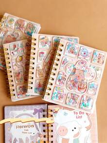 1pc Capybara Wiggle Liquid Coil Notebook, Highly Attractive For Elementary Students, Random Style, Back To School Gift - Multicolor - View 2