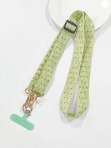 （2 个可调节紧固件随机）可调节绿叶手机挂绳，配有仿珍珠吊坠，适合工作 ID 或休闲使用，可作为送给母亲、家人、朋友、生日、节日的礼物，手机挂饰，手机链 - 彩色 - 查看 32