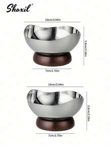 shoxil 1pc Stainless Steel Dessert Cup, Snack Plate, Date Palm Plate, Dessert Bowl, Irregular Bowl Edge, For Home, Entertaining Guests, Dining, Restaurant - Cup - View 10