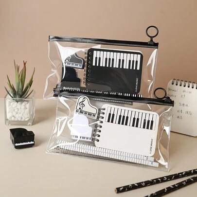 1 Set Music Themed Stationery Gift Set - Music Note Pocket Notebook Set, Piano Sheet Music Reward Gift, Music Awards, Includes Mini Notebook, Ruler, Pencil, Pencil Sharpener And Eraser - Suitable For Students And Musicians, Music Gifts, Musical Instrument Accessories, Multipurpose And Portable, Suitable For Music Class Rewards, Performance Event Gifts, Back To School Gifts, Music Accessories, Musician Gifts, Band Gifts, Choir, Music Notebook Supplies, Birthday Gifts, Gifts For Her