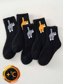 2双猫咪铃铛图案休闲中筒袜，趣味可爱，适合夏季穿着。新颖创意抽象3D猫咪袜，可爱猫咪、鸡蛋、铃铛图案趣味船袜，适合夏季穿着。立体猫咪鸡蛋袜，中筒袜。 - 彩色 - 查看 25