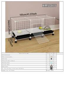 Movable Small Animal Cage With Tray, Indoor Kitten Villa, Non-Occupying Small Cat Cabinet With Wheels - Multicolor - View 16