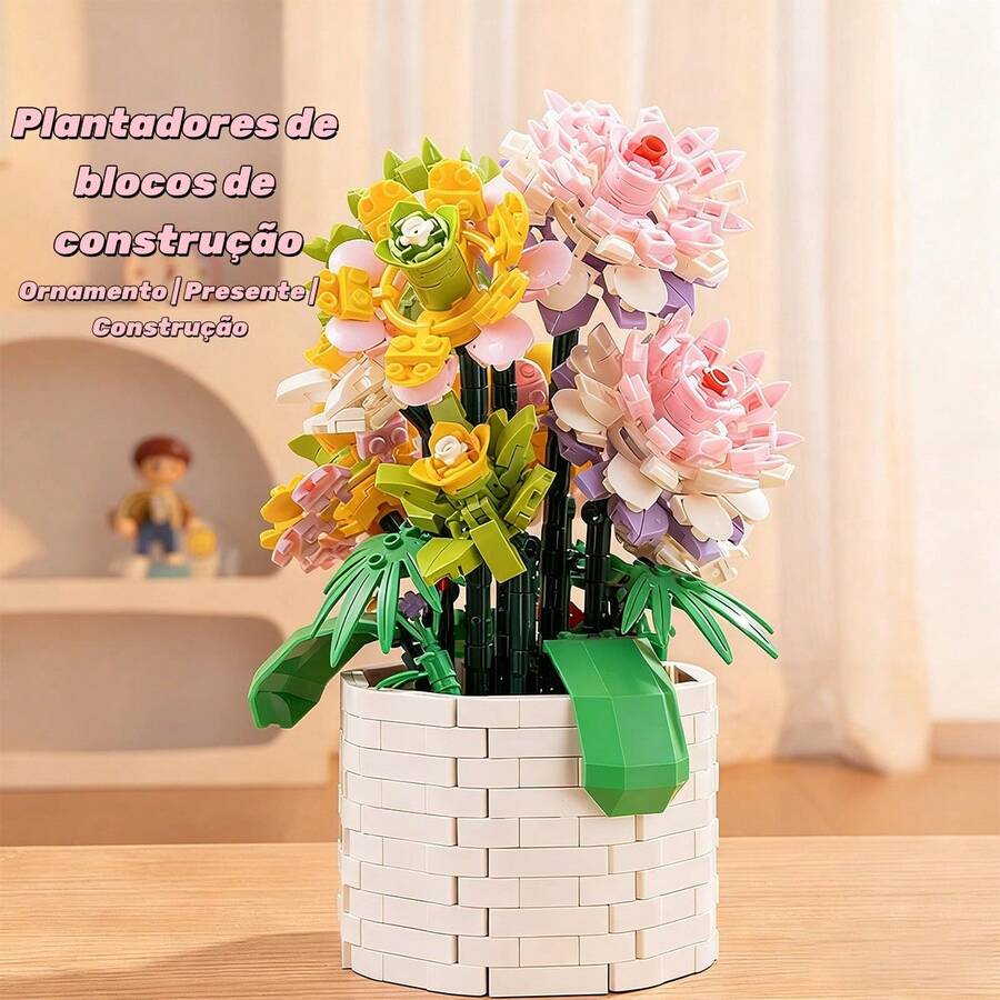 Christmas Gift Set: Super Cute Preserved Flowers, Mini Building Blocks, Unique Decoration, Creative Gift - Multicolor 4 - View 1