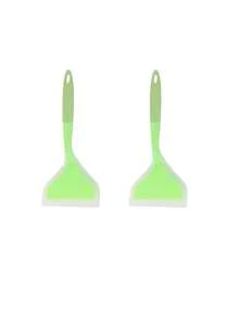 1/2pcs Silicone Tamagoyaki Pan Spatula, Non-Stick Omelette Pancake Egg Flip Spatula - Green - View 7