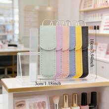 1 Set Double-Sided Glass Nail File & Storage Bag, Reusable Crystal Carving & Buffing Stick, Dead Skin Remover & Polishing Strips, Washable Nail Surface Repair Pen, Nail Shaping & Glossing File - Multicolor - View 10