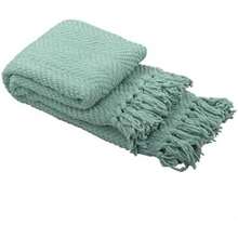 Home Soft Things Manta de Punto de Tweed, Moderno, , , 1(1.27 m x 1.53 m Azul plateado) - Multicolor - Ver 1