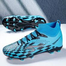 Men's Football Shoes, Men's And Women's Professional Anti Slip Sports Turf Football Shoes, Outdoor/Indoor Professional Five-A-Side Football Training Sports Shoes - Blue - View 3