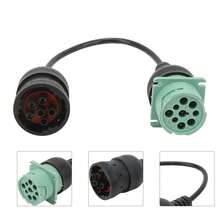 [Diagnosbrygga för tunga fordon] Professionell J1939 9-polig till J1708 6-polig adapterkabel - Ett universellt diagnostikverktyg för tunga lastbilar och skåpbilar från märken som Cummins, Detroit, Navistar och Freightliner - Ger snabb datalänksanslutning för att läsa felkoder från motor-, ABS- och transmissionsstyrenheter.