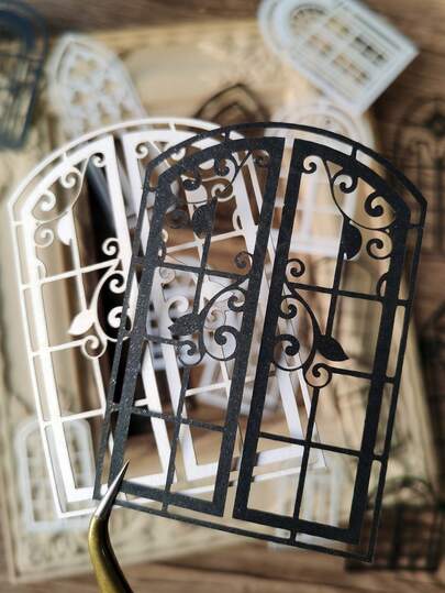 20pcs/Pack Vintage Hollow Flower Window DIY Decorative Scrapbooking Paper
