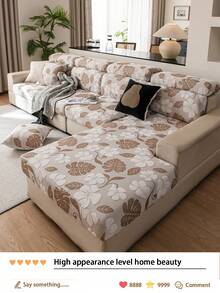 1pc All Season Jacquard Plush Anti-Slip Sofa Seat Cushion Cover, Soft & Skin-Friendly Modern Style, Pet-Proof Elastic Sofa Slipcover For Living Room L-Shaped Combination Sofa And 1/2/3/4 Seater Sofa (Sold Individually) - Coffee Brown - View 6