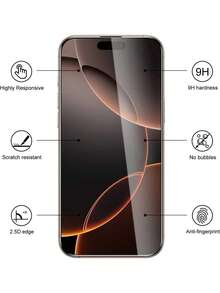 3 bucăți de folie de protecție din sticlă securizată compatibilă cu 16 Pro Max/17 Pro Max/17/17 Pro/17 Air/15/14/13/12/11, compatibilă cu husele de telefon, duritate 9H, transmitanță a luminii de înaltă definiție 99,99%, rezistentă la zgârieturi, ultra-durabilă și fără bule. Elemente esențiale de protecție a ecranului, aplicabile pentru uz zilnic, birou, acasă, protecție zilnică pentru birou, acasă, protecție ecran telefon, accesorii telefon, impermeabilă, rezistentă la șocuri, anti-cădere, rezistentă la zgârieturi. - clar - Vizualizare 3