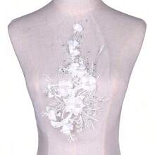 1pc Delicate 3D Beaded Chiffon Flower Patch, Decorative Applique Wedding Dress - Nhiều màu - Xem 7