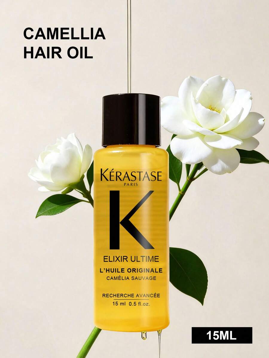 Kérastase Elixir Ultime L'Huile Originale 护发精华油，控油防毛躁，热保护，旅行装 - 15毫升/0.5盎司 - 金黃色 - 查看 1