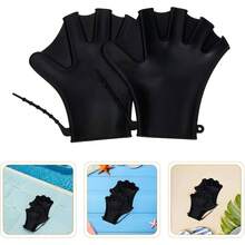 Guantes de Entrenamiento para Natacin de Silicona Negra Ajustables Par de 2 Unidades Paletas Deportivas para Mejorar Resistencia y Control en Piscina y Deportes Acuticos - Negro - Ver 8